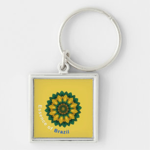 Brazil Banana Leaf Mandala - Essence of Brazil Key Ring