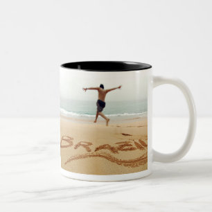BRAZIL. Barechest man wearing a swimming suit Two-Tone Coffee Mug