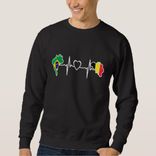 Brazil Belgium Flag Brazilian Belgian Heartbeat 1 Sweatshirt