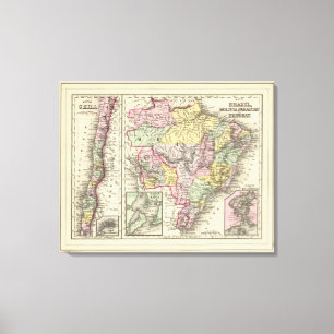 Brazil, Bolivia, Paraguay, Uruguay 2 Canvas Print