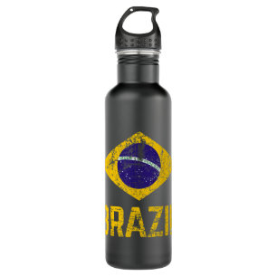 BRAZIL BRASIL Flag Vintage Distressed BRAZIL  710 Ml Water Bottle
