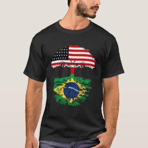 Brazil Brasil Roots American Grown  For Men Women  T-Shirt
