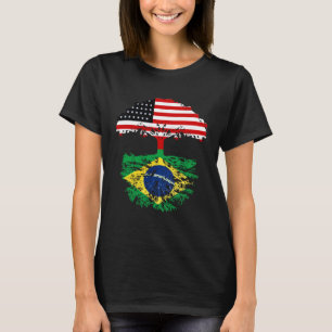 Brazil Brasil Roots American Grown  For Men Women  T-Shirt