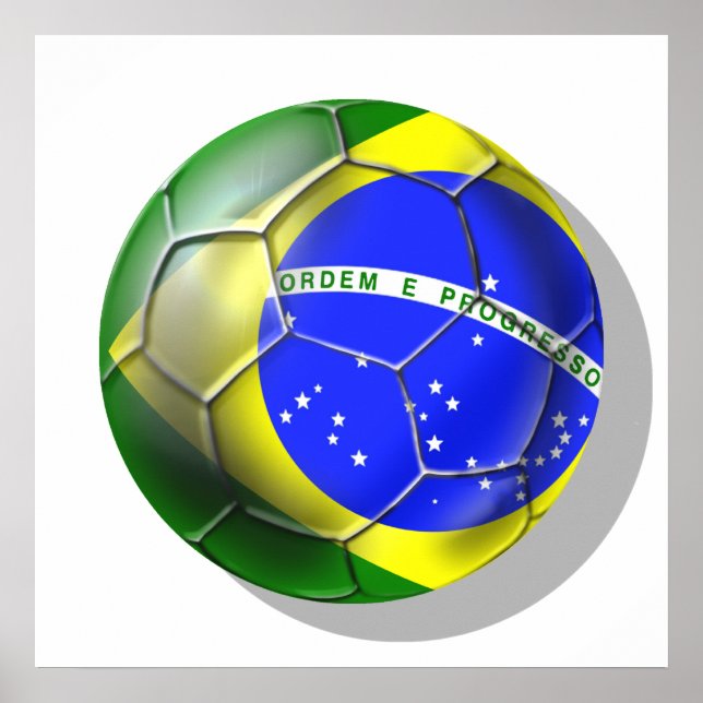 Brazil Brasil Samba football Brazilian flag sports Poster (Front)