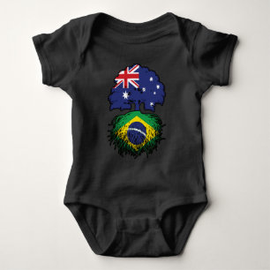 Brazil Brazilian Australian Australia Tree Roots Baby Bodysuit
