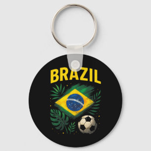 Brazil Brazilian Flag Brasil Soccer Footbyll  Key Ring