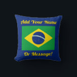 Brazil Brazilian Flag Cushion<br><div class="desc">A design of the yellow green and blue Brazilian flag. Brazil,  country,  places,  heritage,  flag.</div>