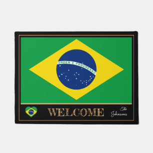 Brazil & Brazilian Flag house /sports Welcome Doormat