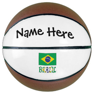 Brazil Brazilian Flag Personalised Name  Basketball
