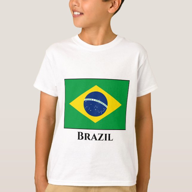 Brazil (Brazilian) Flag T-Shirt (Front)