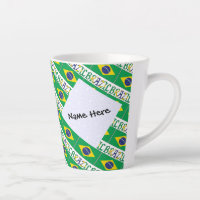 Brazil Brazilian Flag Tiled Personalised 