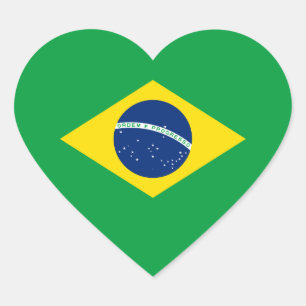 Brazil/Brazilian Heart Flag Sticker