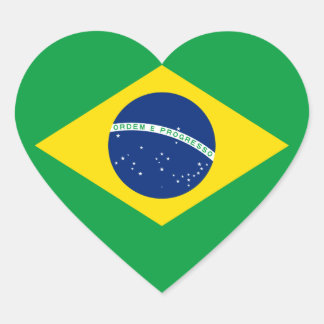 Brazil – Brazilian National Flag Heart Sticker