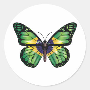 Brazil Butterfly Monarque Flag Classic Round Sticker