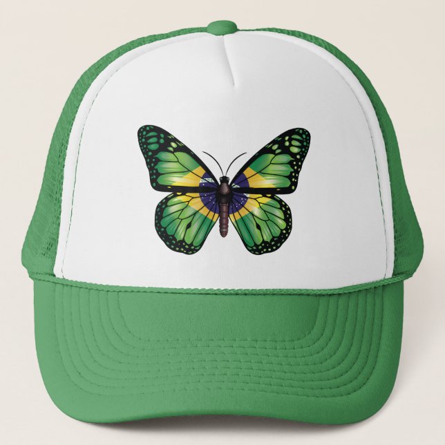 Brazil Butterfly Monarque Flag Trucker Hat (Front)