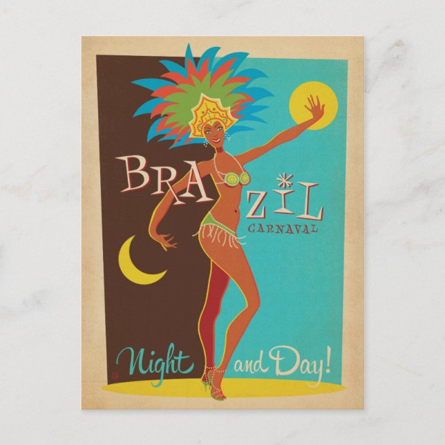 Brazil Carnaval | Night and Day! Postcard (Front)