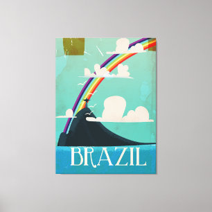 brazil christ the redeemer vintage travel poster canvas print