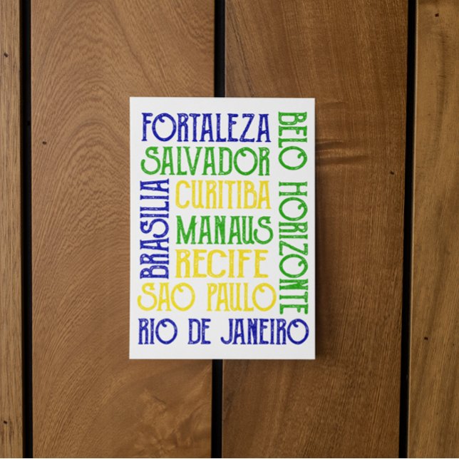 Brazil City Names Rio de Janeiro Sao Paulo  Postcard (Brazil City Names Rio de Janeiro Sao Paulo Postcard
)