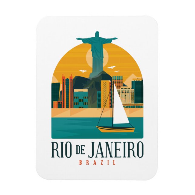 Brazil City Rio de Janeiro Vintage  Magnet (Vertical)