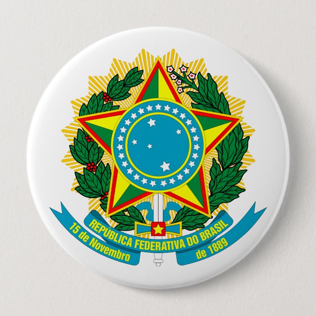 Brazil COA 10 Cm Round Badge (Front)