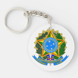 brazil country coat arms symbol emblem star flag key ring