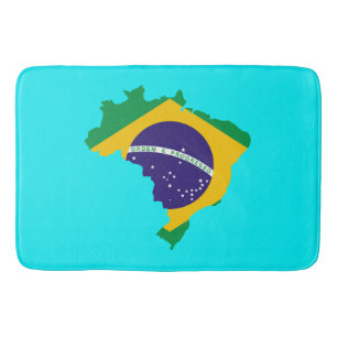Brazil country flag bath mat