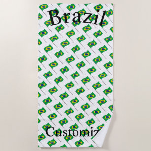 Brazil Country Flag Thunder_Cove Beach Towel