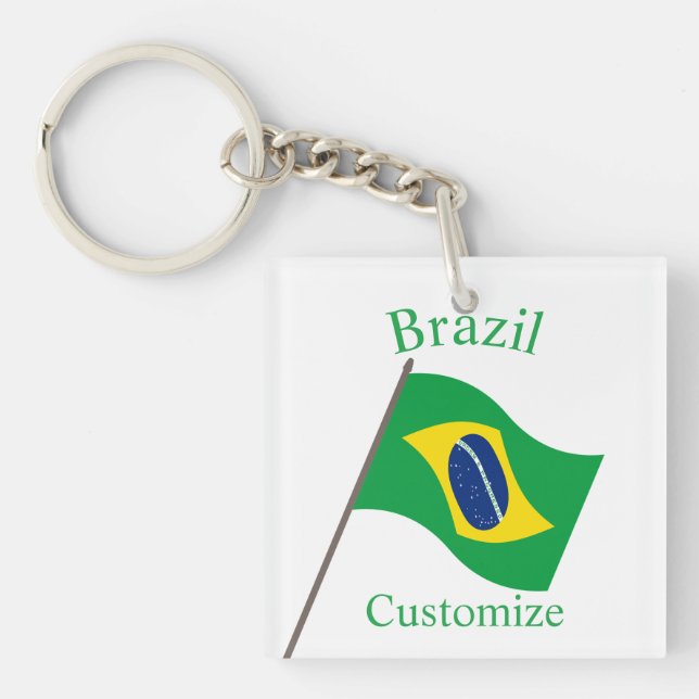 Brazil Country Flag Thunder_Cove Key Ring (Front)