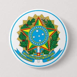 brazil emblem 7.5 cm round badge