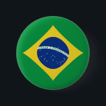 Brazil Fisheye Flag Button<br><div class="desc">FlagAndMap carefully adjusts flag designs to fit unusual shapes such as the flag of Brazil covering this round button. Show a little Brazilian pride.</div>
