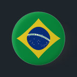 Brazil Fisheye Flag Button<br><div class="desc">FlagAndMap carefully adjusts flag designs to fit unusual shapes such as the flag of Brazil covering this round button. Show a little Brazilian pride.</div>