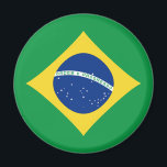 Brazil Fisheye Flag Magnet<br><div class="desc">The flag of Brazil has been carefully fitted to the circular form of this magnet. A decorative way to promote Brazilian culture.</div>