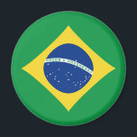 Brazil Fisheye Flag Magnet<br><div class="desc">The flag of Brazil has been carefully fitted to the circular form of this magnet. A decorative way to promote Brazilian culture.</div>