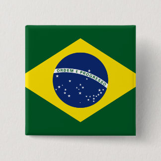 Brazil flag 15 cm square badge