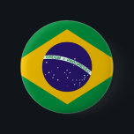 Brazil flag 6 cm round badge<br><div class="desc">Flag of Brazil</div>
