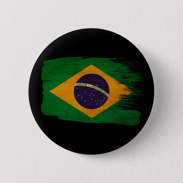Brazil Flag 6 Cm Round Badge (Front)