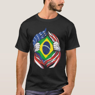 Brazil Flag American Proud Of My Brazilian Heritag T-Shirt