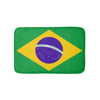 Brazil Flag Bath Mat