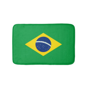 Brazil flag bath mat