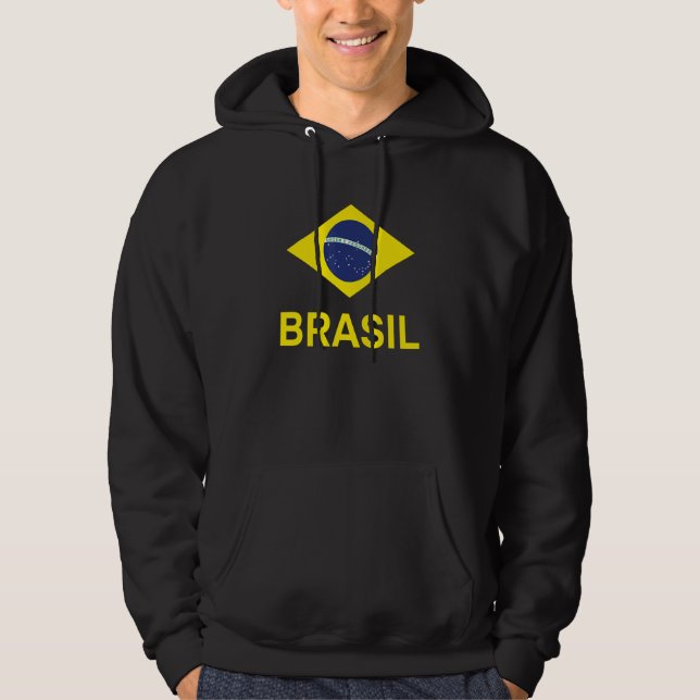 Brazil Flag Brasil Brazilian Flag Hoodie (Front)