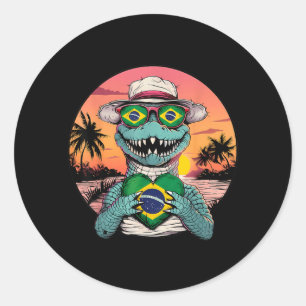 Brazil Flag Brazilian Roots Brasilian Pride Brasil Classic Round Sticker