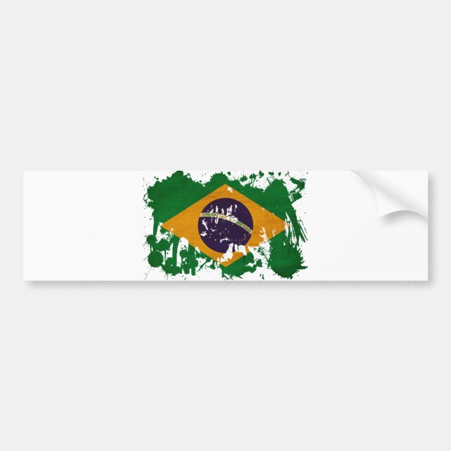 Brazil Flag Bumper Sticker (Front)