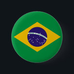 Brazil Flag Button<br><div class="desc">National Flag of Brazil Button. Bandeira do Brasil.</div>