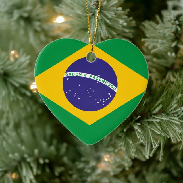 Brazil Flag Ceramic Tree Decoration (Tree)