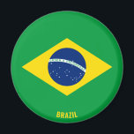 Brazil Flag Charming Patriotic Magnet<br><div class="desc">Brazil Flag Charming Patriotic Magnet with the Brazil flag displayed all over the magnet. Country name is subtly integrated in the design on the bottom. Text is fully customisable using "Customise it!" feature. This beautiful Brazil Magnet is the stylish gift for any occasion. © 2021 CoutriesOfTheWorld</div>