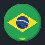 Brazil Flag Charming Patriotic Magnet<br><div class="desc">Brazil Flag Charming Patriotic Magnet with the Brazil flag displayed all over the magnet. Country name is subtly integrated in the design on the bottom. Text is fully customisable using "Customise it!" feature. This beautiful Brazil Magnet is the stylish gift for any occasion. © 2021 CoutriesOfTheWorld</div>