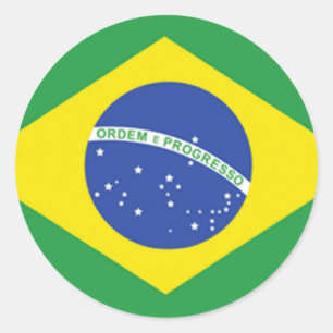 Brazil Flag Classic Round Sticker