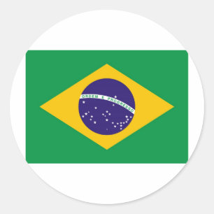 Brazil Flag Classic Round Sticker