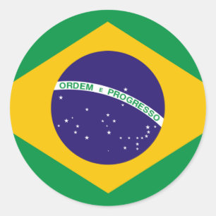 Brazil flag classic round sticker