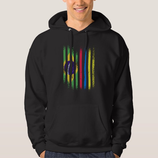 Brazil Flag Colombia Grown Country Flags Stripes Hoodie (Front)